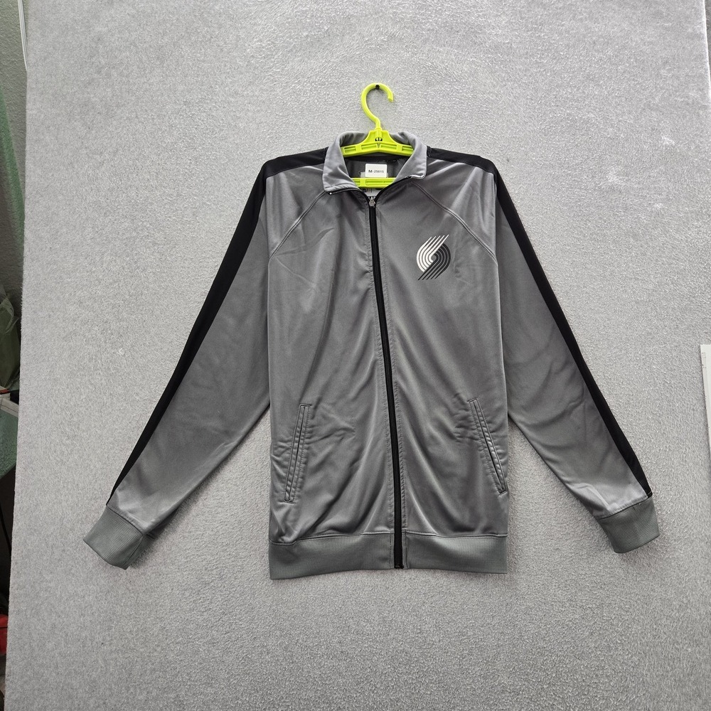 Portland Trail Blazers Men Jacket L Gray Track NBA Fleece Team Logo‎ Activewear